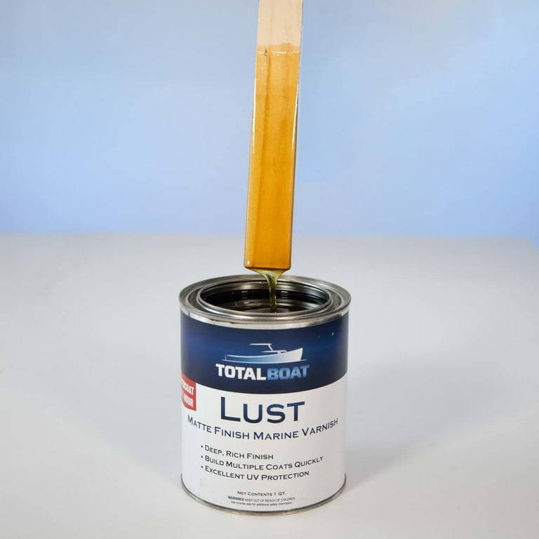 TotalBoat Lust Marine Varnish, High Gloss and Matte Finish for Wood, Boats,  Outdoor Furniture Matte, Gallon 