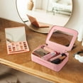 thumbnail image 3 of Pink Waterproof Cosmetic Pouch with Zippers, Travel Toiletry Bag for Women, 3 of 6