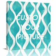 thumbnail image 2 of Teal Wave Wall Art Painting on Canvas, Modern Abstract Art Farmhouse Canvas Art Home Prints Wall Art Framed Modern Artwork for Living Room Bedroom Wall Decor 12x12in, 2 of 9