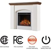 Real Flame Anika 49 Modern Wood Electric Fireplace in White Stucco