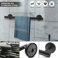Bathroom Hardware Set, 7Piece Matte Black Bath Accessories Set Wall Mount, Including 16" Hand