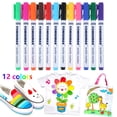 thumbnail image 1 of 12Pcs Colors Marker Set Permanent Fabric Paint Fine Point Textile Marker Pen for Teens Girls Adults, 1 of 6