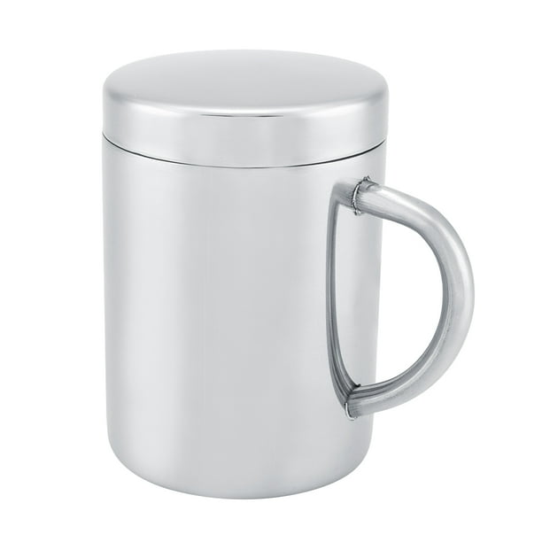 Taza De Campamento De Acero Inoxidable De Doble Pared Para Actividades Al Aire Libre Y Aislado Con Asa De Acero Inoxidable Para Café Caliente
