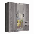 thumbnail image 3 of Better Home Product Violet Engineered Wood Wardrobe Armoire with Mirror in Gray, 3 of 7