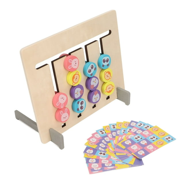 Wooden Block Logic Toy, Color Cognition Four Color Animal Wooden Block Toy For Baby