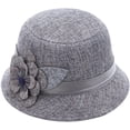 thumbnail image 2 of CoCopeaunts Women Bucket Hat Spring Autumn Linen Breathable Sun Shade Big Flower Decoration Belt Fashion Monochrome Bucket Cap, 2 of 8