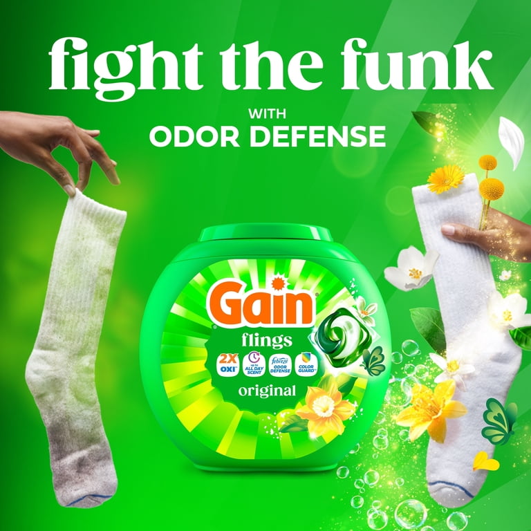 Gain Flings Laundry Detergent Soap Pacs, 4-in-1 Oxi Boost and
