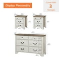 thumbnail image 4 of WAMPAT Farmhouse 3-Piece Bedroom Set, 47.2" Wood 6-Drawer Dresser and Nightstand Set of 2 with Charging Station for Bedroom,Living Room,White, 4 of 9
