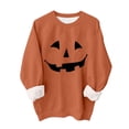 thumbnail image 3 of NMMUED Halloween Sweatshirt Women, Cute Halloween Shirts for Women, Oversized Shirts for Women, Workout Tops for Women, Cute Tops for Women, Halloween T Shirt, Orange 3XL, 3 of 8