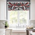 thumbnail image 2 of Grey Geometric Kitchen Valances for Windows 42x12 Inch Kitchen Curtains Valances Rod Pocket Modern Abstract Black White Red Striped Bathroom Window Valances for Window Treatment Decor, 2 of 6