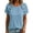 Blue-01, variant on Perfectbot Women's Crew Neck Linen Blend Top with Decorative Side Buttons, Casual Short Sleeve Summer Blouse