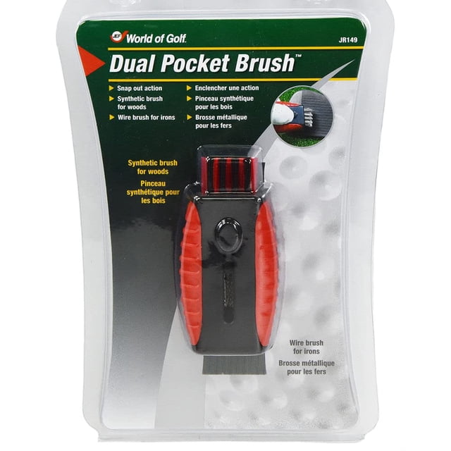 Cepillo para palos de golf JEF WORLD OF GOLF JR149 con doble bolsillo