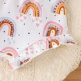 thumbnail image 6 of Otqutp 2024 Outfits for Toddler Summer Sleeveless Sling Romper Cute Rainbow Print Shorts Hair Strap Children's Girls Three Piece Set, 6 of 9