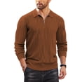 thumbnail image 2 of GENTS BLISS Polo Shirts for Men Casual Long Sleeve Mens Shirts Zipper Ribbed Knit Shirt, 2 of 6