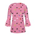 thumbnail image 5 of VKOYWKM Tunic Tops for Women Valentine's Day Shirts 3/4 Bell Sleeve Button V Neck Henley Shirt Cute Love Heart Print Pleated Empire Waist Tunic Blouses, 5 of 6