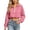 Pink, variant on hoksml Women Half Zip Collar Drawstring Hem Cropped Sweatshirt Drop Shoulder Puff Long Sleeve Pullover for Street Casual Daily