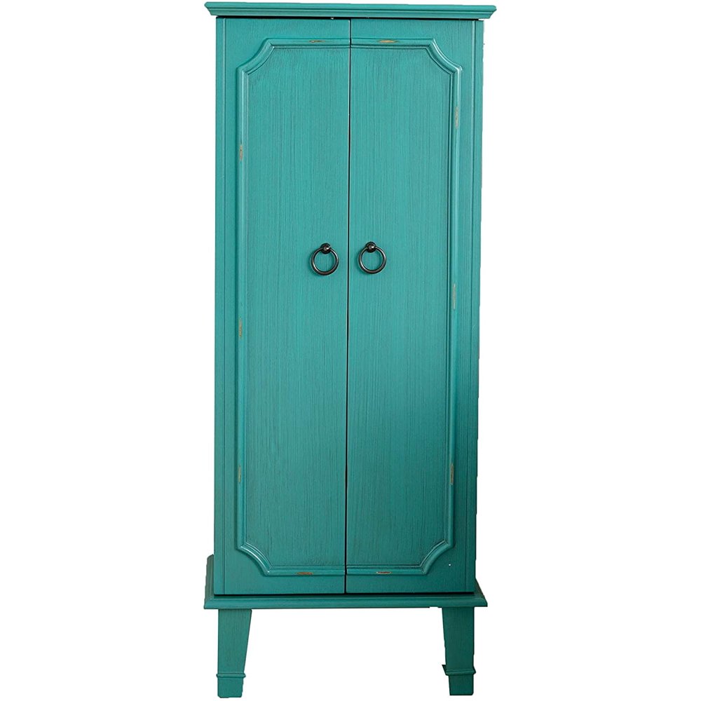 Hives & Honey Cabby FullyLocking Jewelry Armoire Turquoise Walmart