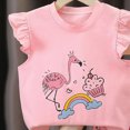 thumbnail image 4 of HCNTES Toddler Girl Outfits 2 Piece Graphic Print Ruffle Sleeve Tank Tee and Waist Shorts Set Summer Clothes Casual Clothing 4th of July Outfits for Girls, 4 of 4