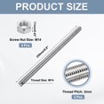 thumbnail image 2 of Uxcell Fully Threaded Rod M14 x 250 2mm Pitch 304 Stainless Steel With Screw Nuts 2Pcs, 2 of 5