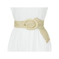 thumbnail image 4 of Womens Woven Belts Wide Waist Belts for Dress Decor Adjustable 22.83-33.07" Beige, 4 of 4