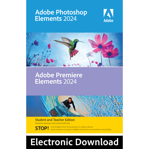 Adobe Photoshop Premiere Elements 2024 Teacher Edition- WIN [Digital Download]
