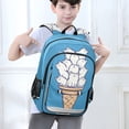 thumbnail image 6 of FORMRS Unisex School Backpack 17" Student Travel Bag with Laptop Compartment, Ice Cream Cat, 6 of 7
