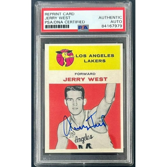 Jerry West Autographed 1961-62 Fleer Reprint Rookie Card #43 PSA/DNA 84167979