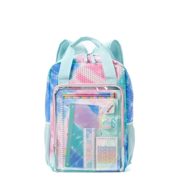 Schoolyard Vibes Girls Childrens Backpack with Stationary Set Multi ...