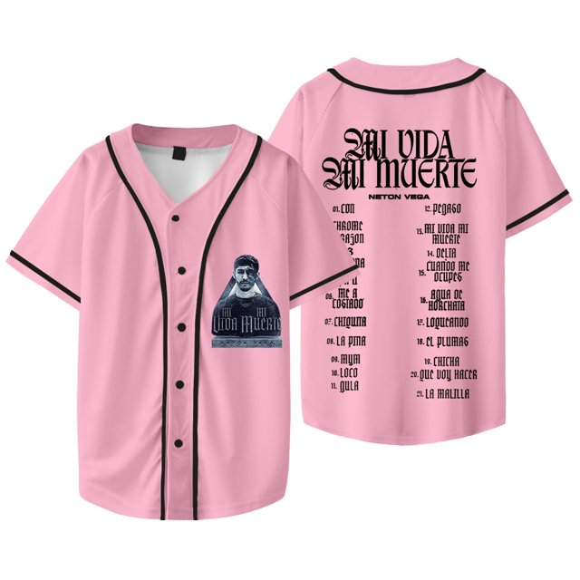 Neton Vega Mi Vida Mi Muerte Merch Veste de Baseball Tee Cosplay Unisexe HipHop T-Shirts à Manches Courtes