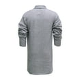 thumbnail image 4 of HOOMEUMY Mens Cardigan Knitted Sweaters Turndown Collar Jacket Long Cut Design Casual Workout Drop Shoulder Clothes Fashion 2025 Trendy Classic Solid Coat Gray XL, 4 of 7