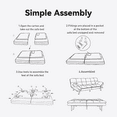 thumbnail image 6 of Convertible Armless Futon Sofa Bed,3" Memory Foam Modern Loveseat Couch,71" L Sleeper Sofa Bed,Small Splitback Modern Faux Leather Futon Sofa, 6 of 8