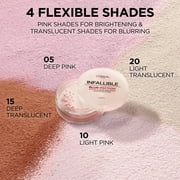 LOreal Paris Infallible Blur-Fection Loose Setting Powder, Brightening Finish, Deep Pink, 1 Set