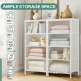 thumbnail image 4 of TINKLE WELL Storage Dresser with 4 Drawers, Removable Bins, Modern Wide Soft Fabric Chest Organizer for Bedroom, Hallway, White, 4 of 7