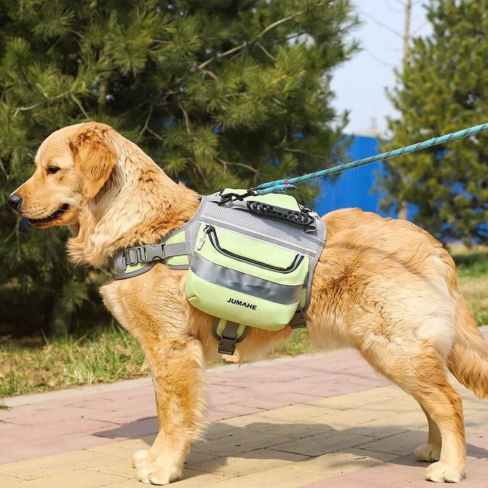 Large Capacity DOg training Backpack Harness Capacity Double Pack Reflective Adjustable Pet Chest Strap training storage collar