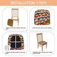 thumbnail image 4 of Pioneer Flower Seat Covers for Dining Room Chairs Set Of 6,Stretch Printed Washable Chair Seat Cover with Elastic Ties and Button,Removable Waterproof Couch Cushion Covers, 4 of 6