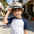 thumbnail image 2 of ZHOGXU Kids Sun Hat Summer Trimmed Beach Hat Casual Jazz Style For Kids 3-8 Years Outdoor Play Wear, 2 of 4