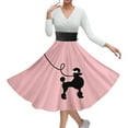 thumbnail image 4 of DGMIOCS Women's and Women's Plus Size Dress Lady Poodle Dress Fashion for Modern Women Fit and Flare in Easy Care Fabric Pink XXXL, 4 of 4