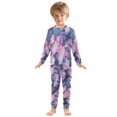 thumbnail image 6 of FORMRS Long Sleeve Top and Pants Pajama Set for Niños 2-Piece Sleepwear, Sizes 18M-8Y, Watercolor Pink Marble Pattern, 6 of 6