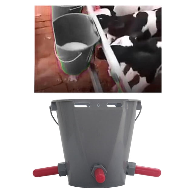 Botella de Cordero Portátil de 8L de Capacidad, Balde de Alimentación para Terneros de con Chupetes para Oveja Cabra 3 pezones Colco Botella de leche de cordero