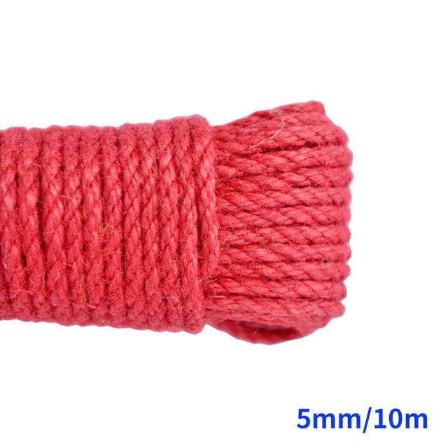Langgg Color Hemp Rope Roll Making Tool 100 Cotton rope colorful twine macrame cord string thread Handmade String accessory DIY cord Red 5mm x 10m 1Set