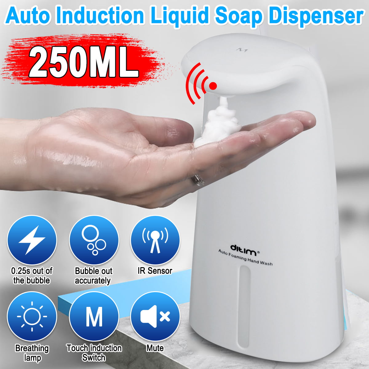 Foaming Touch-Free Hand Soap Dispenser Automatic Chrome Starter Kit 3c2 