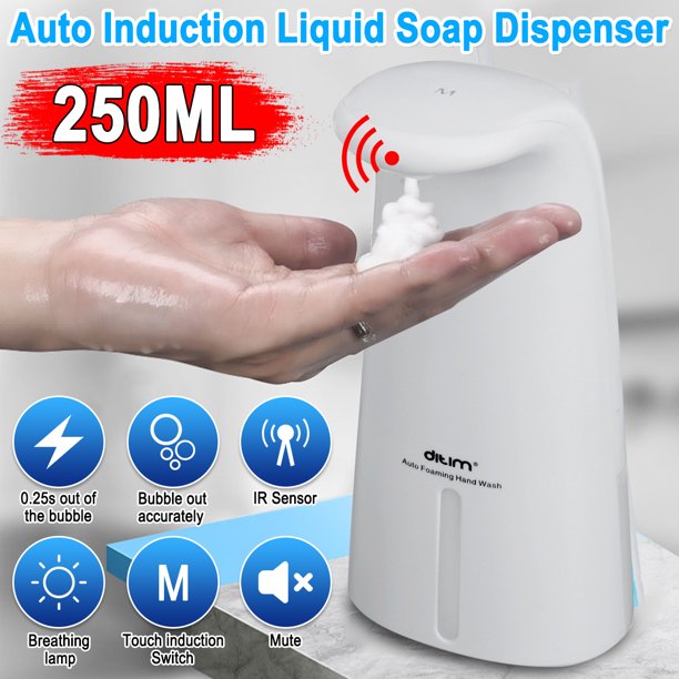 Automatic Foaming Soap Dispenser Touchless Soap Dispenser 250ml Hands Free Infrared Motion Sensor Countertop Auto Foam Soap Pump For Bathroom Kitchen Toilet Office Hotel Walmart Com Walmart Com
