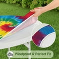 thumbnail image 5 of Colorful Rainbow Tie Dye Spiral Pattern Round Fitted Tablecloth with Elastic Edge,Dining Table Cover Waterproof,Outdoor Round Tablecloth for Camping,Dining,Indoor and Outdoor, 5 of 7