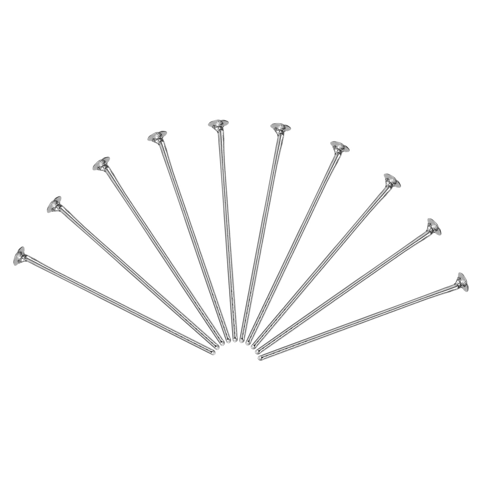 Uxcell 100Pcs Flat Head Pins for Jewelry Making 70mm Brass Flat Head