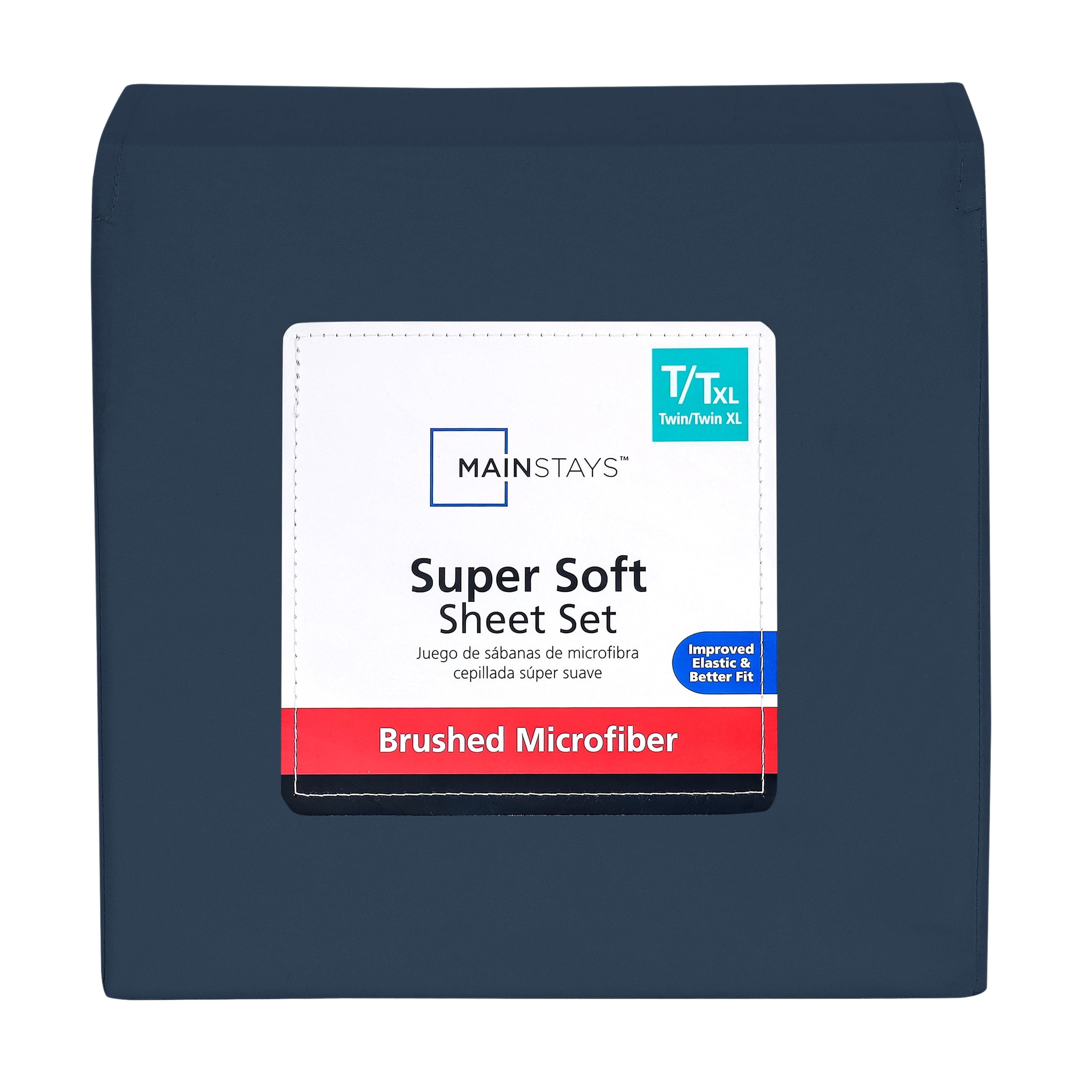 Mainstays Super Soft Brushed Microfiber Bed Sheet Set, Blue Cove, Twin, 3 Piece
