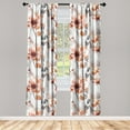 thumbnail image 3 of Ambesonne Floral Curtains, Romantic Melancholic Flowers, Pair of 28"x63", Pale Rust Dust Off White, 3 of 5