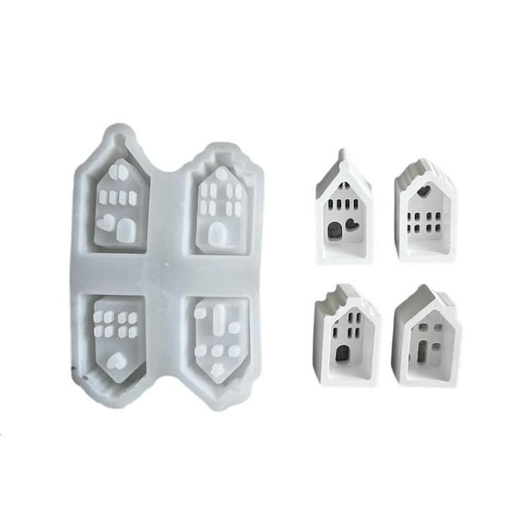 Necvior Home Decoration Silicone Mold Hollow House Shaped Ornament Mould Practical Gypsum Mould Jewelry Making Supplies
