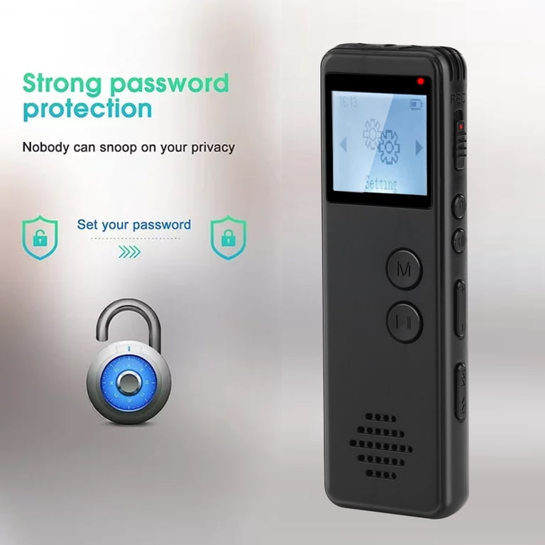 64GB Memory Digital Voice Recorder Spy USB Voice Recorder Flash Driver Recorder with Voice Activated Recording, Rechargeable Mini Audio Recorder USB Stick for Lectures, Meetingss, Metal, Rotation