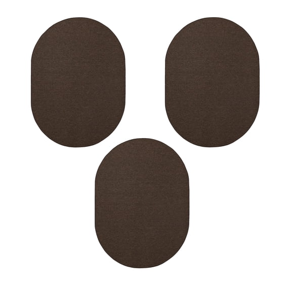 Furnish My Place Modern Indoor/Outdoor Commercial Solid Chocolate Rug, Modern Area Rug, Baby Nursery Mat, Pet-Friendly Carpet for Living Room, Playroom, Made in USA, 2' x 4' Oval - Set of 3
