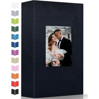 Vienrose Linen Photo Album 300 Pockets for 4x6 Photos Fabric Cover Photo Books Slip-In Picture Albums Wedding Baby Black